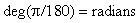 degrees to radians