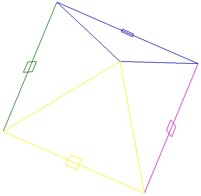 Computer pyramid model - top down view