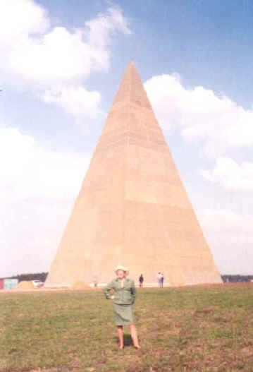 Famous Russian Actress Clara Luchko in front of the 44M pyramid