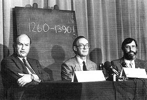 Press conference announcing C14 dating results